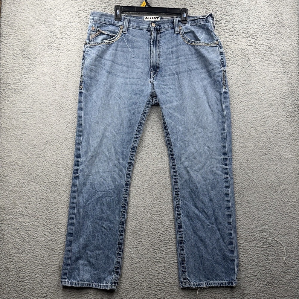 Ariat M5 Jeans Mens 40x32 Blue Denim Straight Leg Cowboy Western Workwear *READ